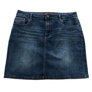 Bit & Bridle Womens Mini Skirt Size 14 Above The Knee Blue Denim Casual Chic